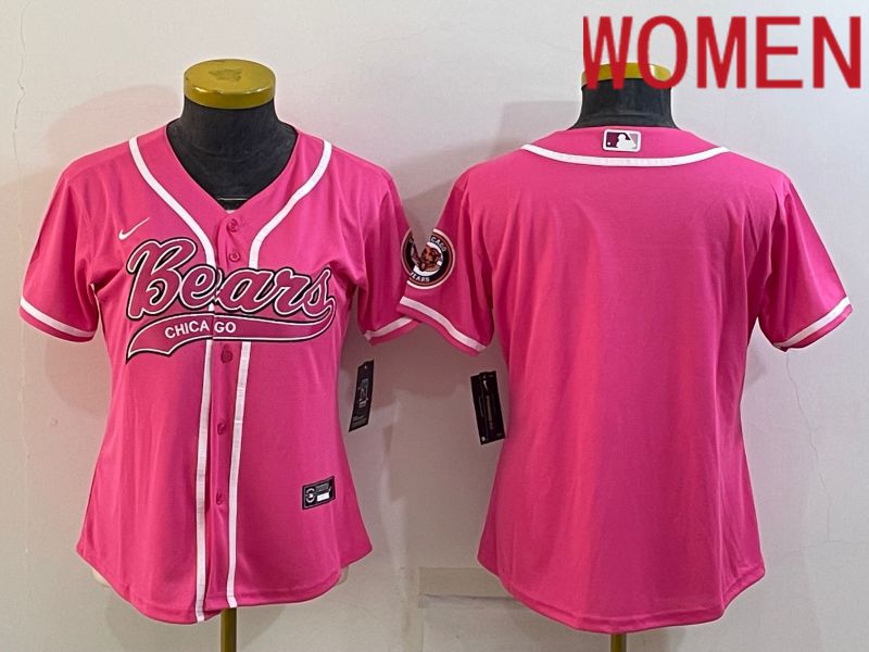 Women Chicago Bears Blank Pink 2022 Nike Co branded NFL Jerseys->women nfl jersey->Women Jersey